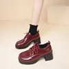 Autumn Women New High Heels Thick Heel Pumps Spring Autumn Square Head Solid Colour Lightweight Leather Shoes Sapatilha Feminina 3