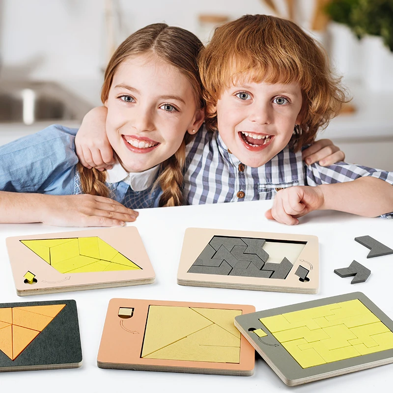 Wooden Geometric Brain Teaser Puzzle