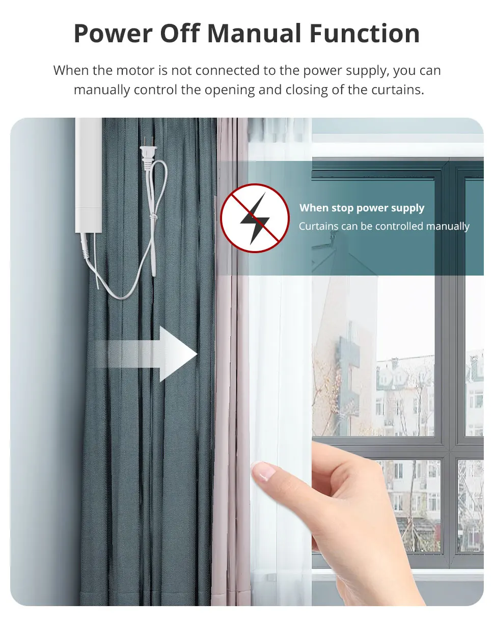 Zigbee Smart Electric Sliding Curtain Motor with Customized Track Works with Tuy