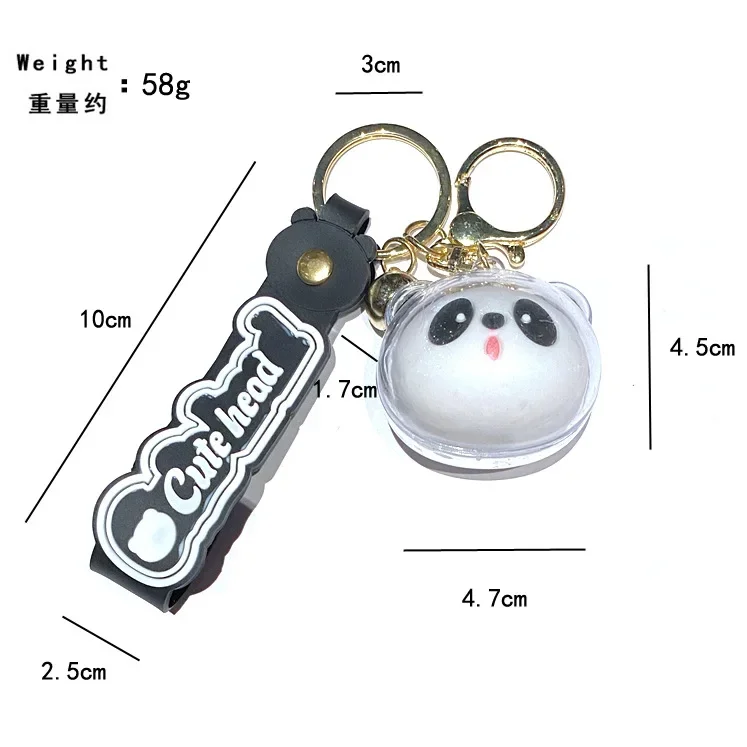 Cartoon Acrylic Panda Head Keychain Kawaii Animal Key Chains Cute
