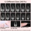 2pcs Gel Nail Kit, Almond Nail Tips and Nail Glue Gel Soak Off Gel Polish Curing Needed for Starters Nail Extension Women Gift 3
