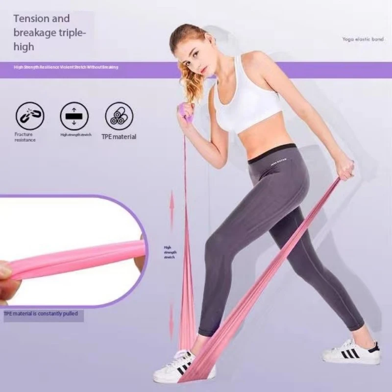 Yoga Pilates Resistance Band Long Training Stretch Bands for Physical Therapy Lower Body Home Strength Elastic Exercise Bands