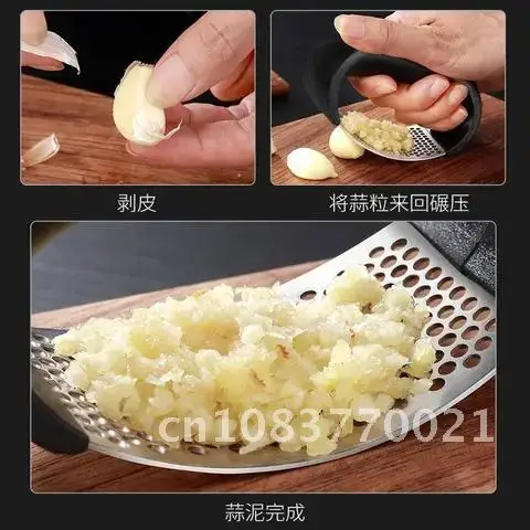 

Steel Household Manual Chopping Squeezer Garlic Press Mincer Device Curve Fruit Vegetable Accessories Tools