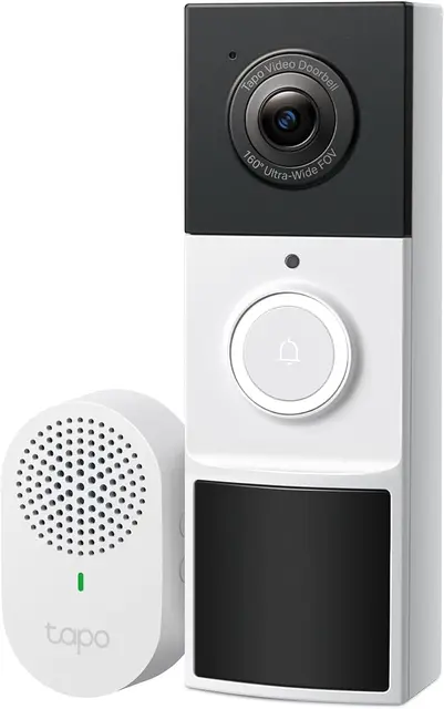 Wireless Smart Video Doorbell Camera with Chime, 2K Resolution, Full Color Night Vision & Spotlights, No Monthly Fee