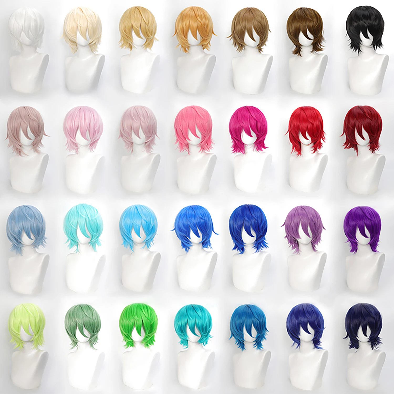 Short Wavy Bob Synthetic Wig with Air Bangs Heat Resistance Shoulder Length Curled 14inch Wigs for Daily Use Cosplay for Women