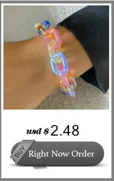 Lacteo Bohemian Colorful Painted Aluminum Chain Charm Bracelet Jewelry For Women Fashion Trendy Cross Chain Bangle Bracelet