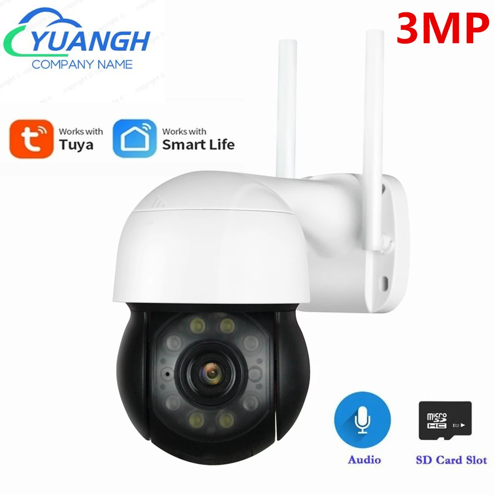

3MP Outdoor IP Camera Wireless Tuya Smart Home Auto Tracking Human Detection WIFI Surveillance CCTV Camera Security Protection