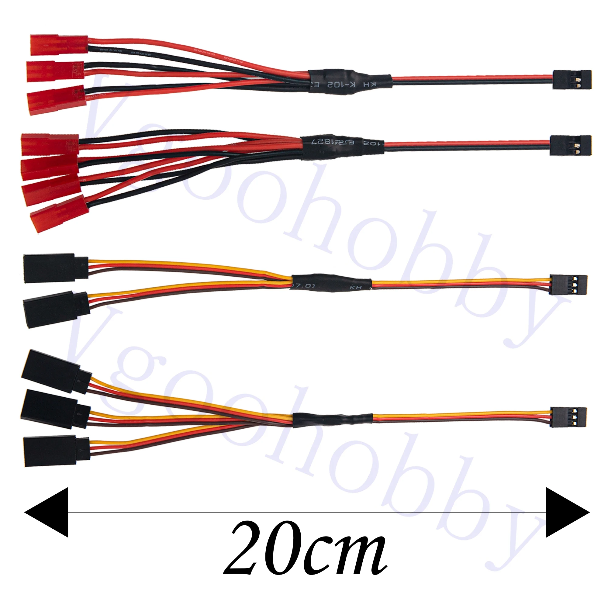 8Pcs JST Plug Y Splitter & JST To JR Adapter Cables For Traxxas TRX-4 RC Crawler, ESC, Winch & Lights