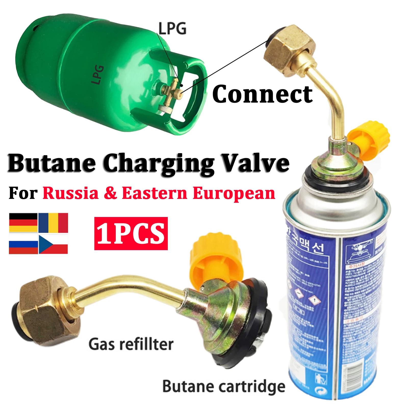 Russie Cuisinière à gaz extérieure Camping Brûleur Propane Recharge  Bouteille Adaptateur gaz LPG Cylindre plat Réservoir Coupleur Convertisseur