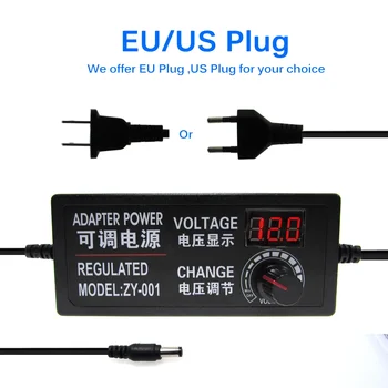 ปรับแหล่งจ่ายไฟอะแดปเตอร์ AC To DC 3V 9V 12V 24V 3A 5A Universal Adapter EU/Us Plugwith จอแสดงผลหน้าจอแรงดันไฟฟ้าควบคุม 1