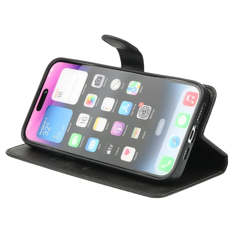 아이폰 17 16 15 14 13 12 프로 맥스 11 XS XR X SE 2020 8 7 플러스 6S 16e용 가죽 지갑 케이스 럭셔리 플립 커버 카드 슬롯 포함