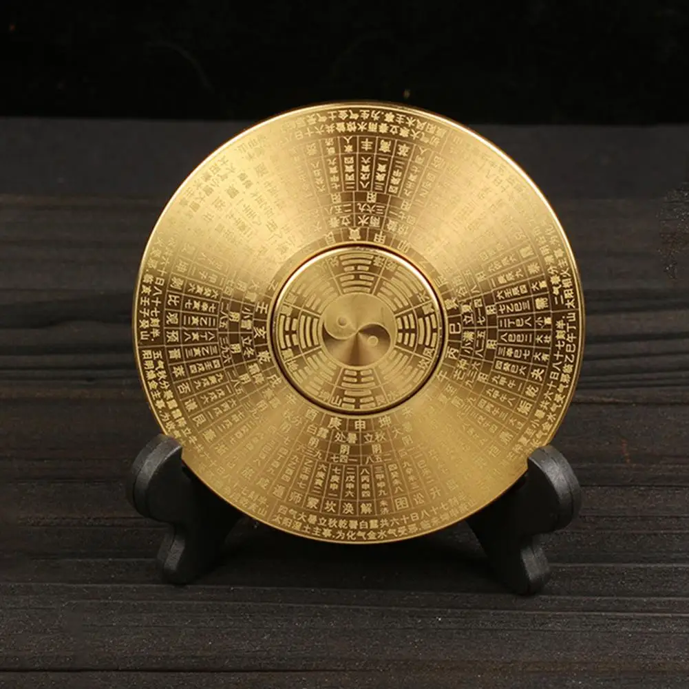 

Rotatable Feng Shui Compass Brass Rustproof Retro Style Chinese Tai Chi Bagua Brass Compass Desktop Decoration Outdoor Tools