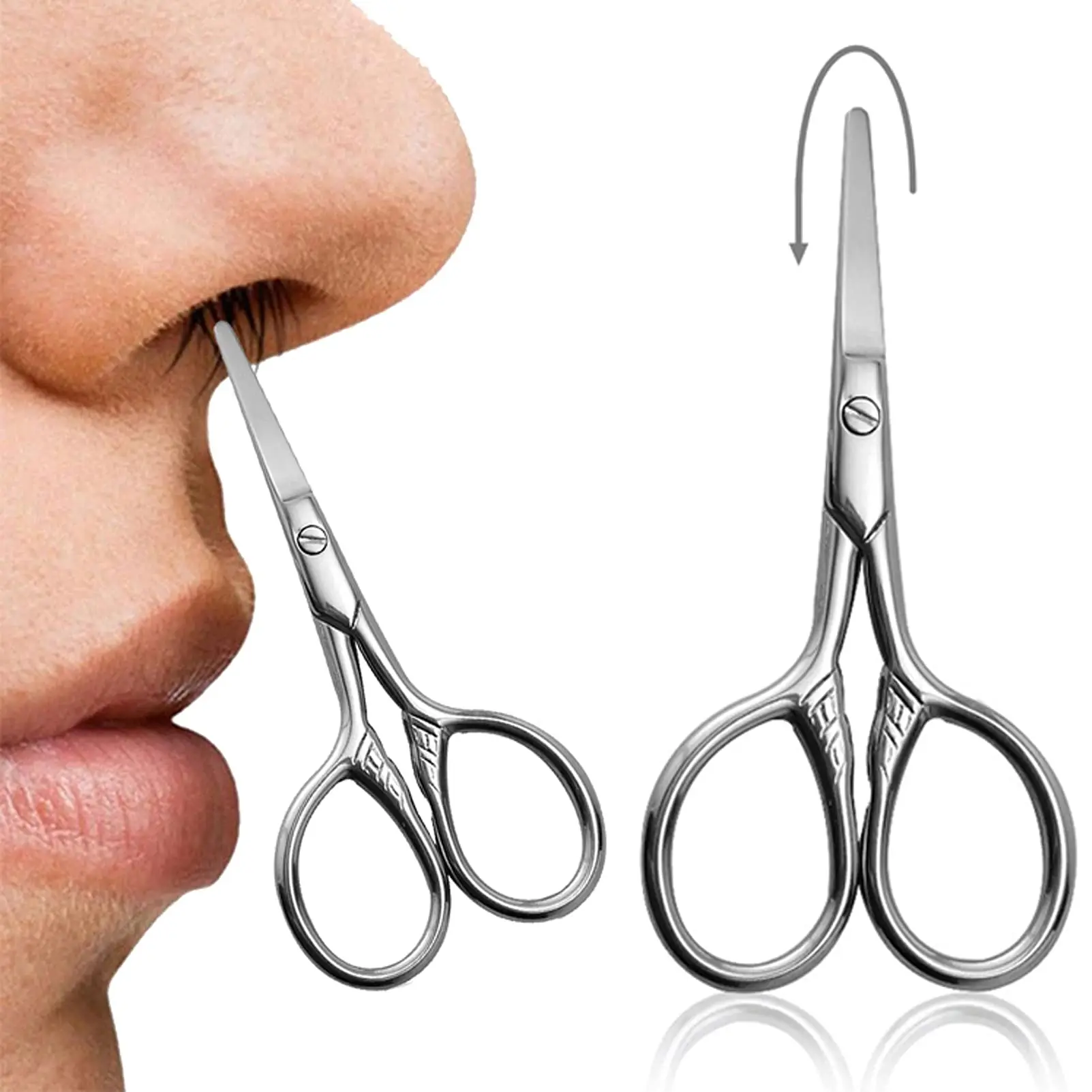 

Nose Hair Scissors Rounded Tip Scissors Facial Hair Scissors Stainless Steel Blunt Tip Scissor for Eyebrows, Nose, Grooming