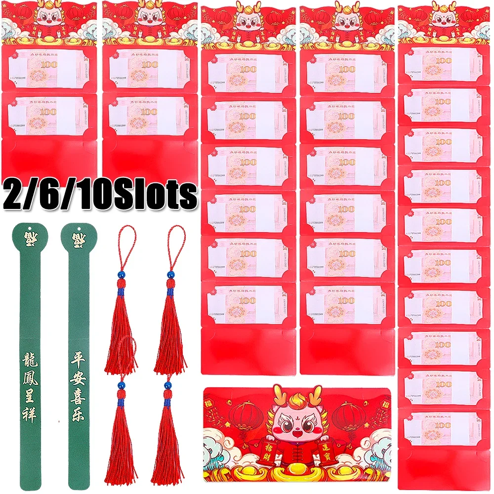 

Red Envelope Chinese New Year Foldable Tassels Hongbao Wedding Spring Festival Money Pockets Lucky Money Gift Bag Dragon Pattern