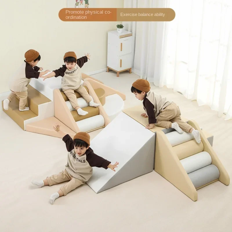 

Baby Sensory Training Climbing Ladder Early Education Center Soft Crawling Combination Baby Stairs Indoor Soft Cover Slide