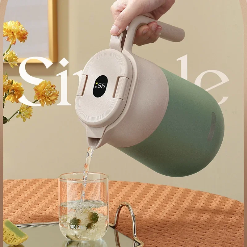 Large Capacity Insulated Flask Kettle, Portable Household Vacuum Flasks, Thermos Pot, Hot Water Bottle with Digital Display