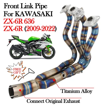 Slip On For KAWASAKI ZX-6R ZX6R 636 2009 - 2022 Motorcycle Exhaust Modify Escape Moto Muffler Titanium Alloy Front Mid Link Pipe