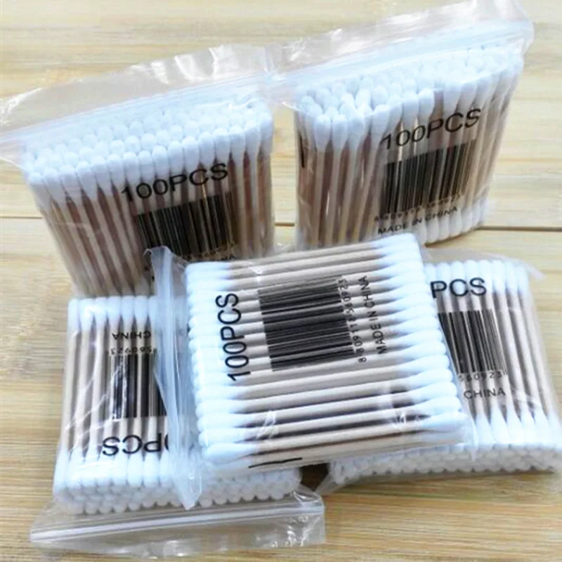 100pcs/bag Disposable Cotton Swabs for Baby Girls Makeup Cosmetic Tips Infant Cotton Bud Applicator Bar Kids Medical Stick Rod
