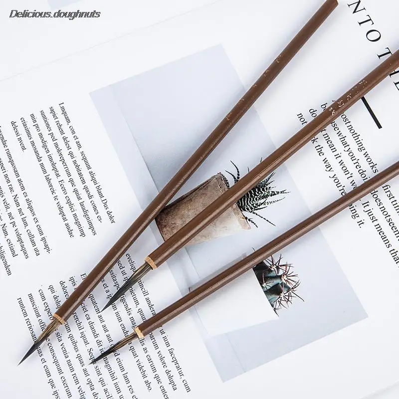 

3pcs Weasel Hair Hook Line Fine Paint Brush Calligraphy Brush Pen Art Stationary