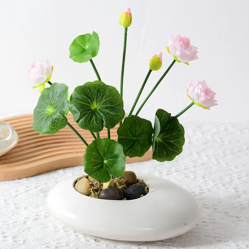 Elegant Artificial Lotus Water Lily Decoration for Home and Hotel Interiors