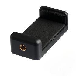 Adjustable Universal Smartphone Clamp Holder with 1/4 Screw Mount for Phone Stand Accessories (Black)