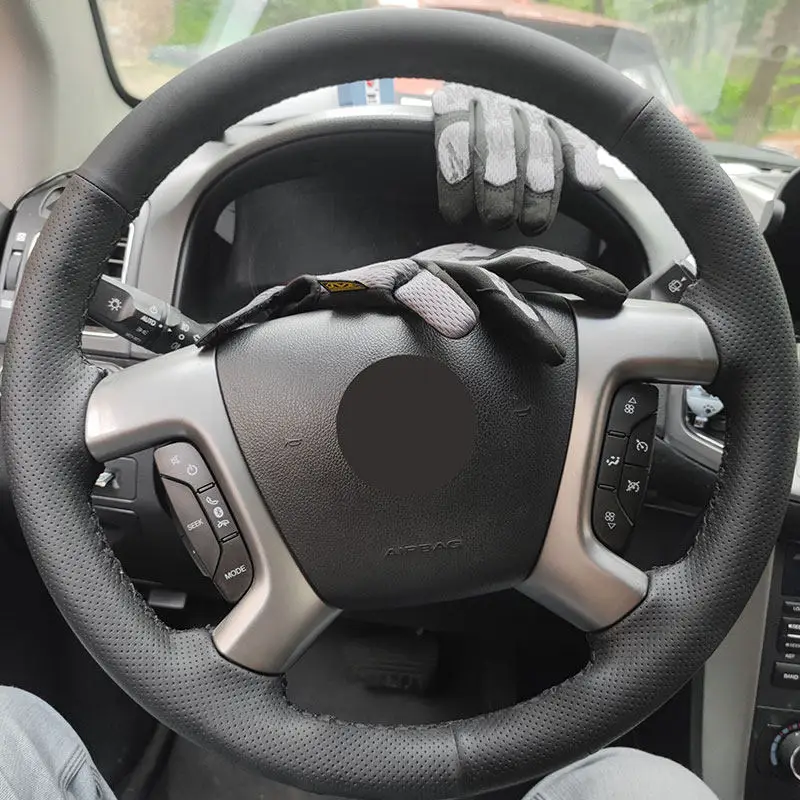 Premium Leather Steering Wheel Cover - Luxury Car Interior Accessory
