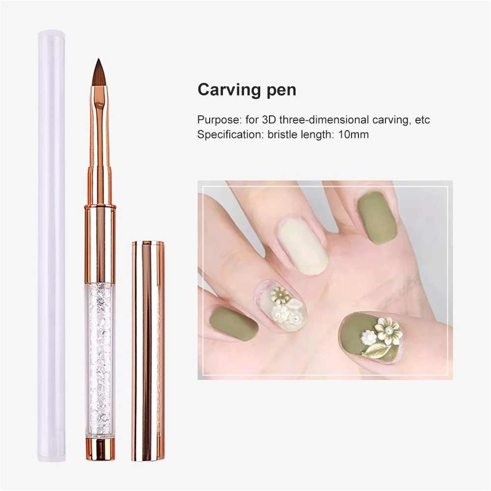 Nail Art Liner Brush Carving UV Gel Polishing Grid Line Stripes Painting Pen Acrylic Lines Liner Drawing Pen Manicure Tools 6