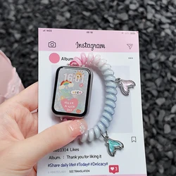 Elegant Elastic Scrunchie Strap for Redmi watch 4 5 6 (Fish)
