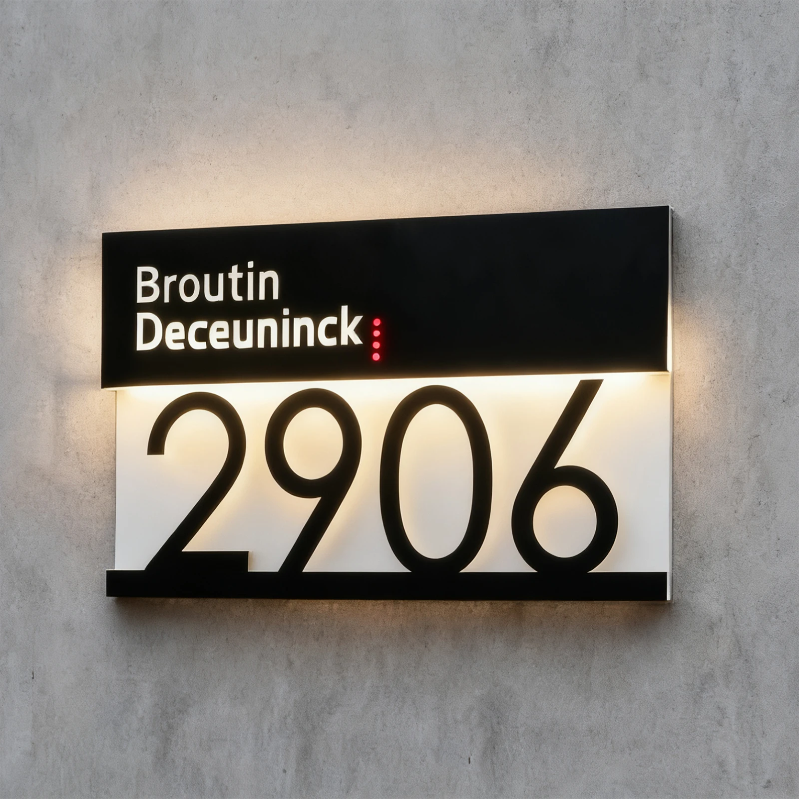 Personalised Exterior House Number Sign LED Solar Lights Outdoor Address 3D House Numer Family Name Solar Door house number signs,door signs,house numbers,number plate