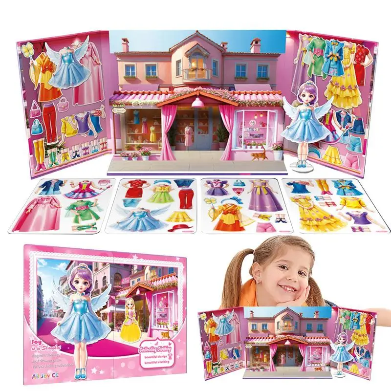 

Magnetic Dress Up Set Paper Doll Dress Set Preschool Learning Toys Magnet People Clothes Cultivate Aesthetics for Girls Boys