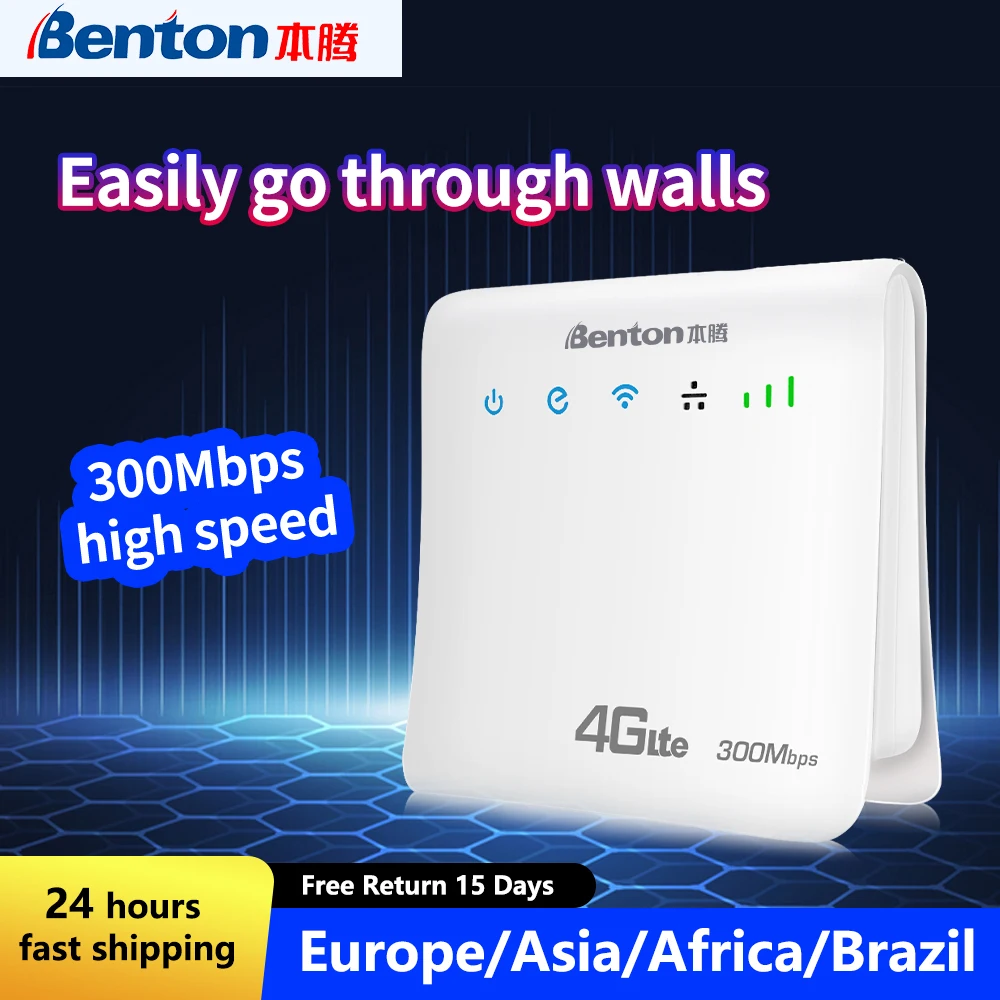 Benton Unlocked 4G Wifi Lte Router To Wired CPE Amplifier Internet Repeater Modem Builtin Antenna With Sim Card