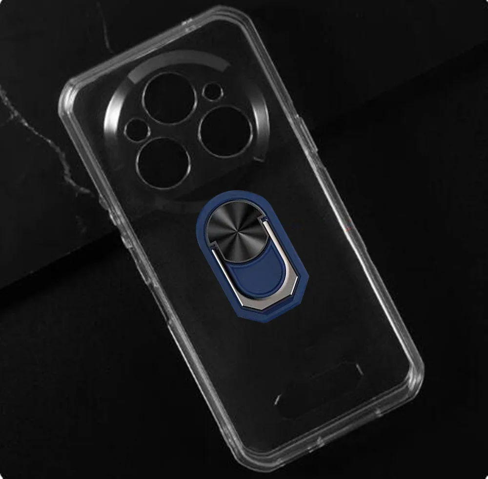 Enhanced Soft TPU Silicone Phone Case with Back Finger Ring and Bracket Stand