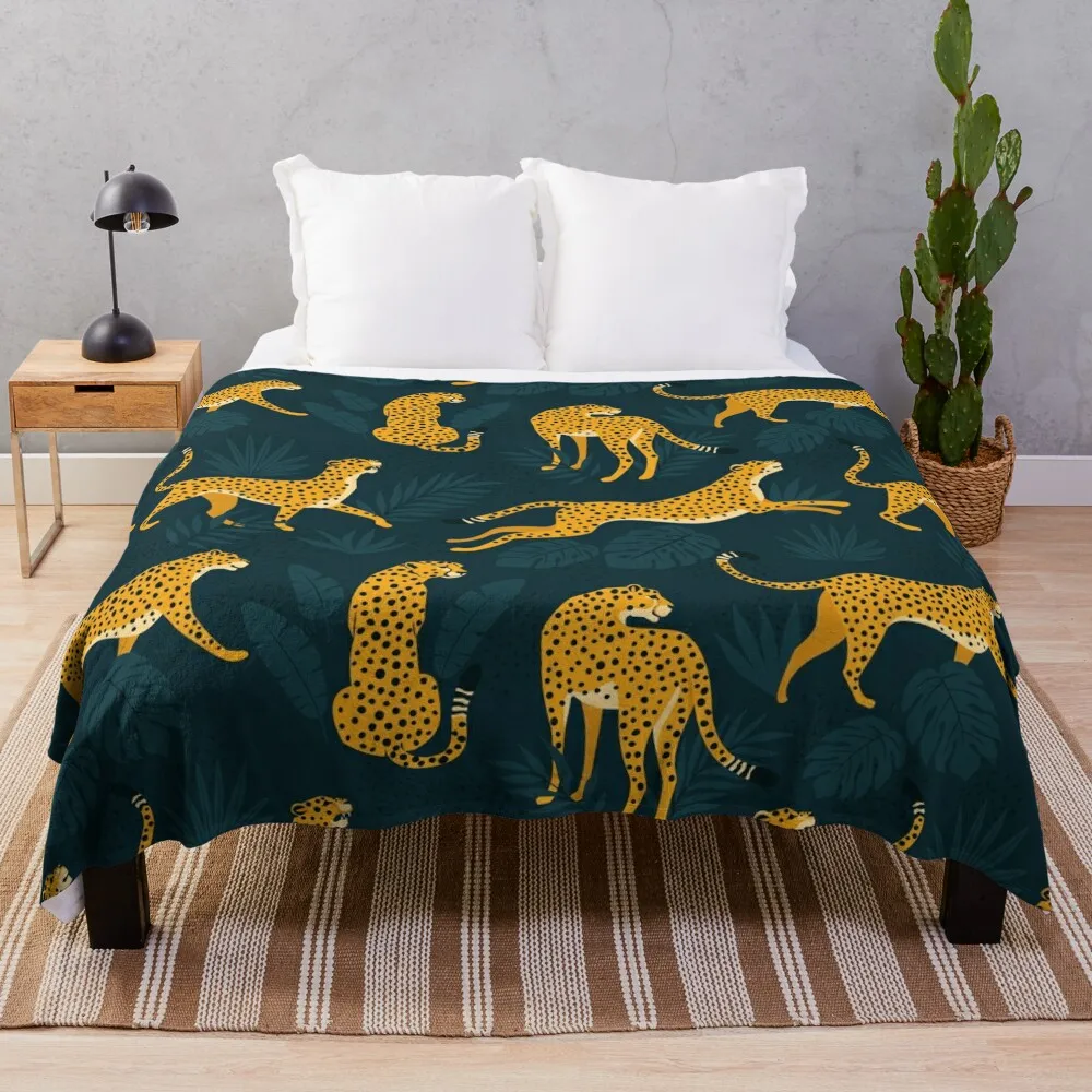 

Night Cheetah Pattern Throw Blanket Furry Blankets Furry Blanket Personalized Gift Decorative Sofa Blanket