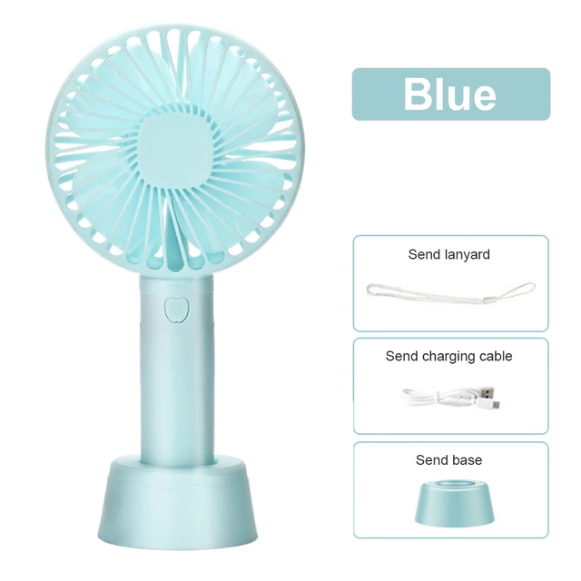 Mini ventilateur à main silencieux usb rechargeable desktop fan ventilateur  de poche pour voyage,bureau et maison（blanc）