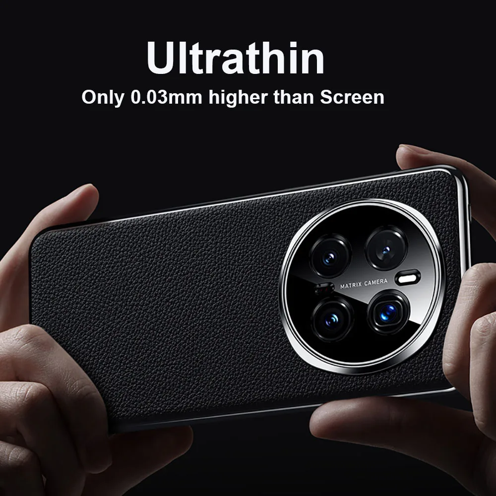 Luxury Plating Genuine Leather Case with Camera Lens Protector