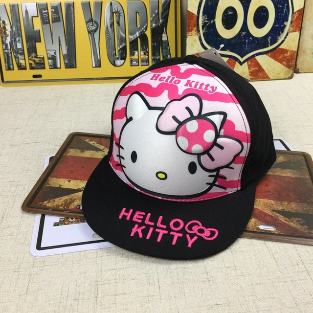 Berretto Baseball Hello Kitty Per Bambini/ragazzi – Taglia Unica Regolabile, Colore Nero
