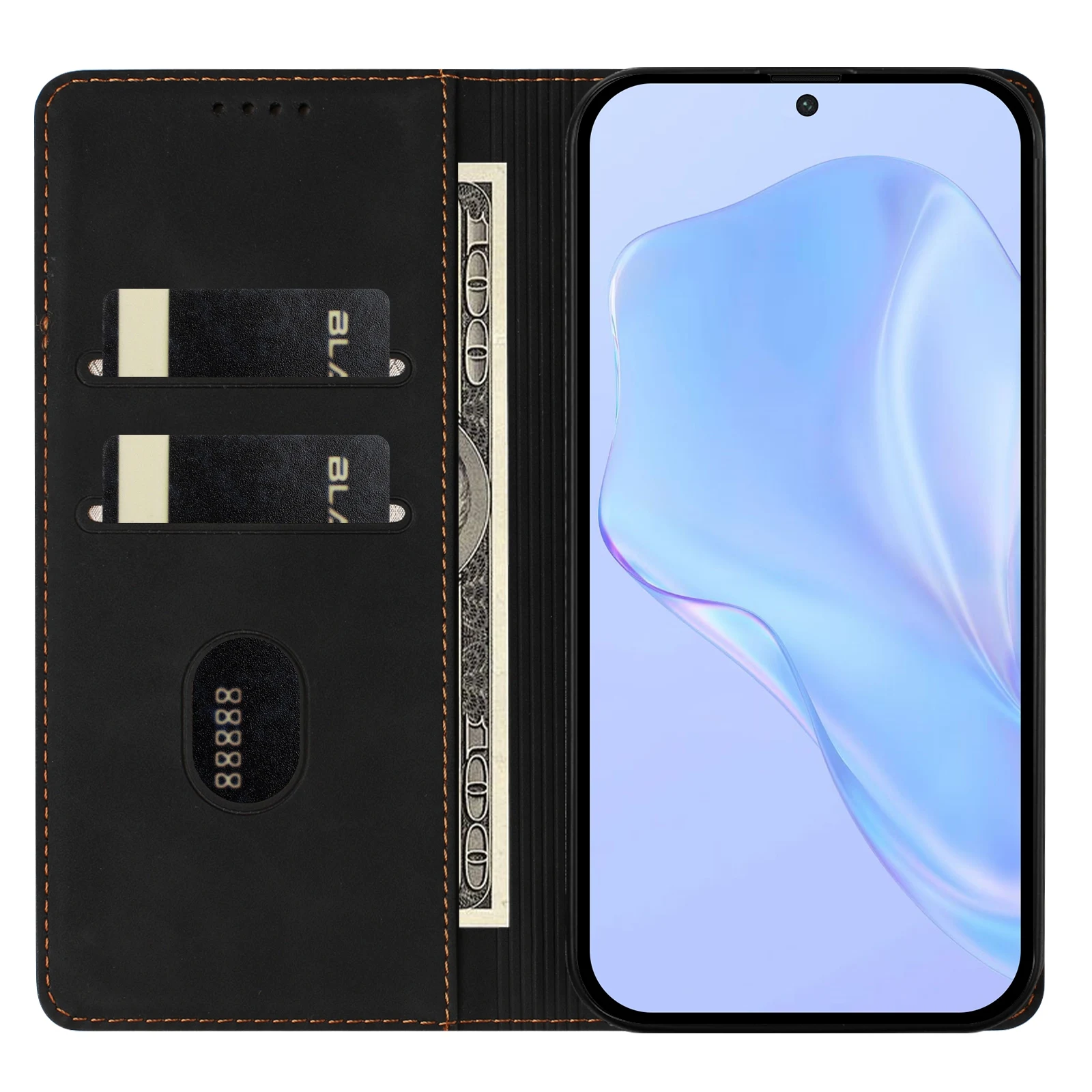 Luxury RFID Blocking Leather Wallet Phone Case with Card Holder and Protective Cover