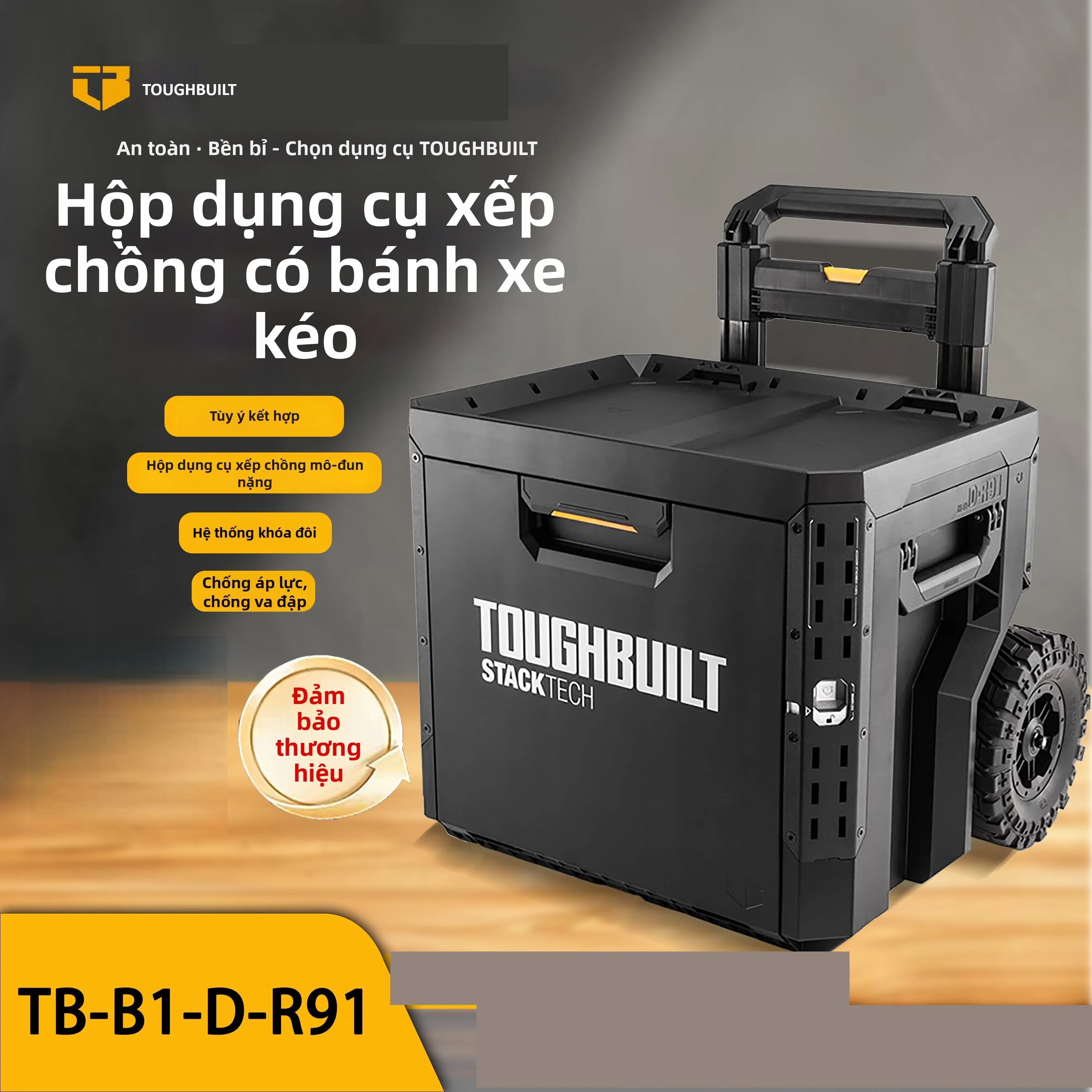 TOUGHBUILT | Toubuidi Tool Stackable Single-Layer Extra-Large Drawer Rolling Toolbox TB-B1-D-R91 Giá 4,784,000 Đồng*Miễn phí vận chuyển