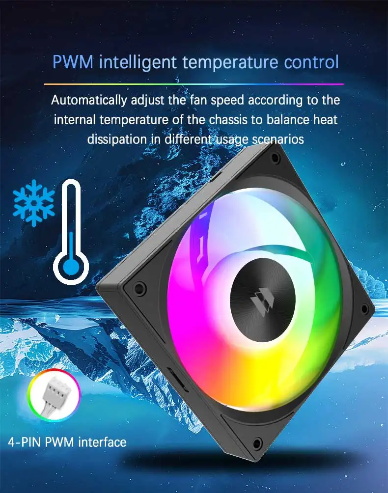 UL-12025 12CM 12V 4PIN PWM/5V 3PIN ARGB chassis cooling fans 25MM thickness 800-