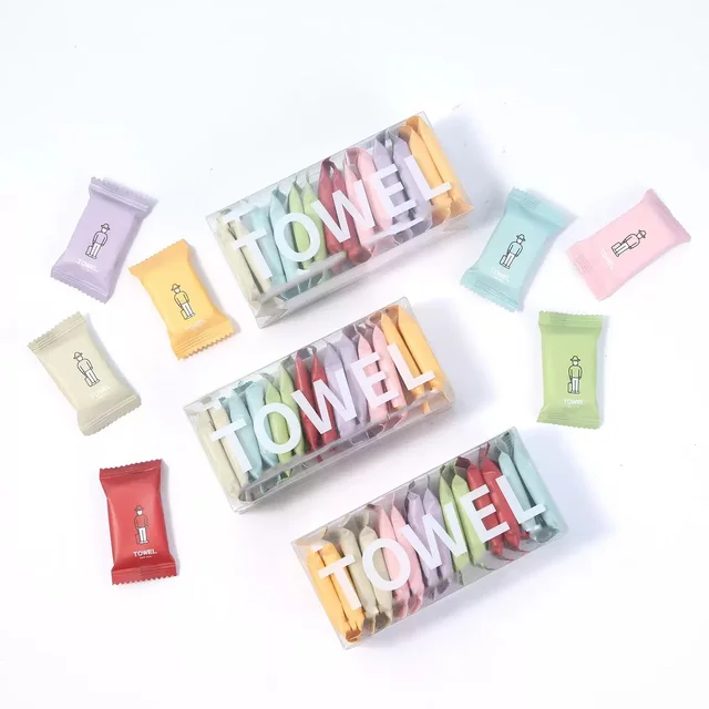 14/7PCS disposable compressed towel cloth thickened cotton bath towel travel cleaning face independent packaging portable face t