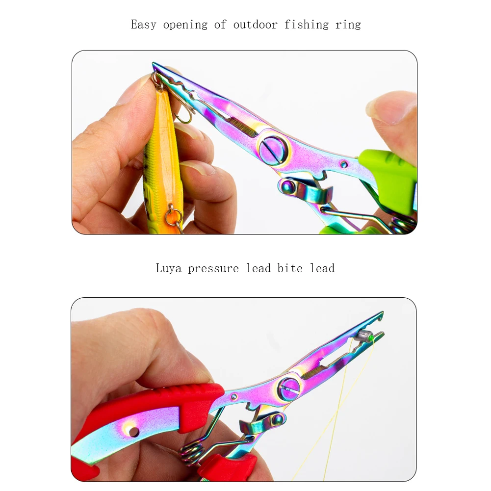 Multi-function Fishing Pliers Stainless Steel Fishing Line Cutter Pliers  Self-locking Buckle Scissors Outdoor Fishing Tools