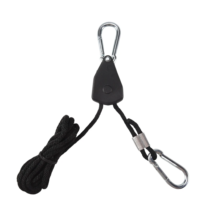 AA86 6PCS Adjustable 1/8Inch Lanyard Hanging For Tent Fan Led Grow Plant Lamp Rope Ratchet Hanger Pulley Lifting Pulley Hook