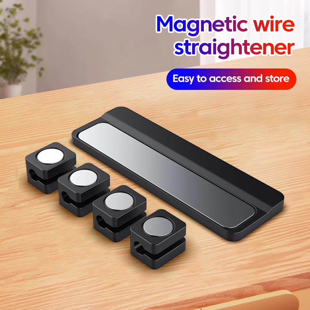 Magnetic Cable Organizer Data Cable Clips Cord Silicone Wire Management Holder Line Charger Clip for Home Car Desktop