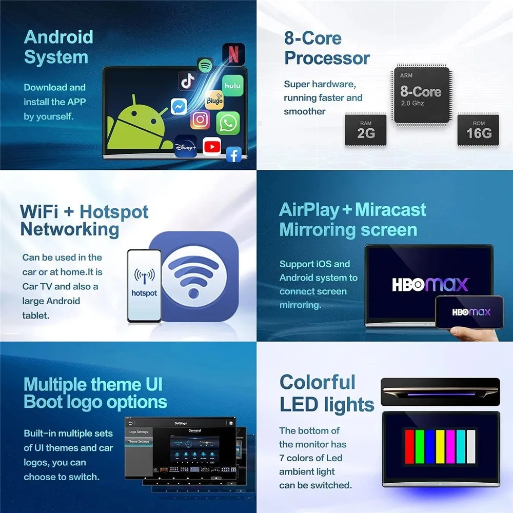  巹Ʈ , ȵ̵ 11, , , USB, SD, HDMI, FM, ̷ ũ, Miracas MP5  Ʈ, 13.3 ġ IPS, 4K, 1080P HD