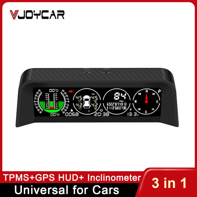 Vjoycar 4 in 1 gps tacho hud kompass tpms für alle autos neigung messer  neigung messer