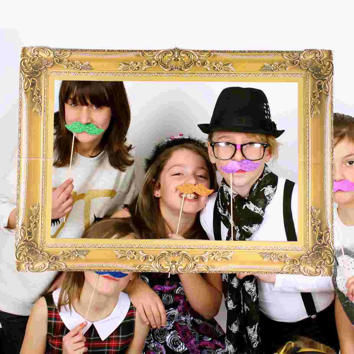 Frame Photo Party Props Booth Selfie Prop Wedding Picture Birthday Paper Diy Decoration Gold Graduation Cutouts Frames Holiday handheld photo props