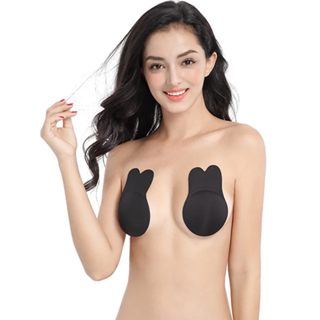 Women Push Up Bras For Self Adhesive Silicone Strapless Invisible Bra  Reusable Sticky Breast Lift Up Tape Kawaii Rabbit Bra Pads - AliExpress