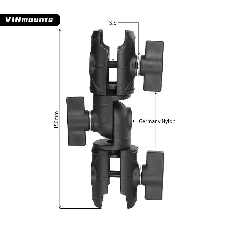 VINmounts 1인치 더블 소켓 암(B-DLG-02/03), 휴대폰/태블릿/카메라용, RAMVIN B 사이즈 마운트와 호환 가능, 차량용 마운트
