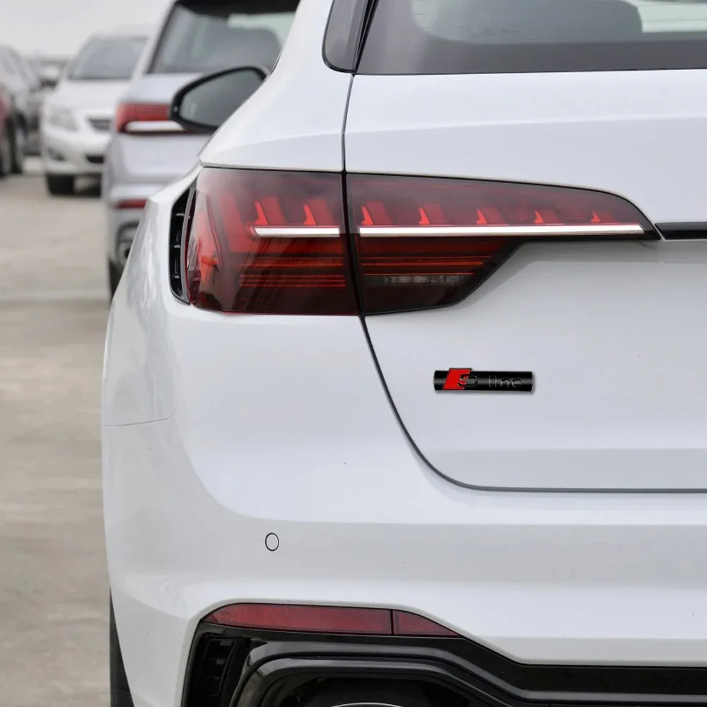3D 메탈 S 라인 로고 스티커 자동차 펜더 사이드 배지 프론트 그릴 엠블럼 (아우디 S라인 S3 S4 S5 S6 S7 RS 콰트로 Q7 Q5 Q3 A4 B8 용)