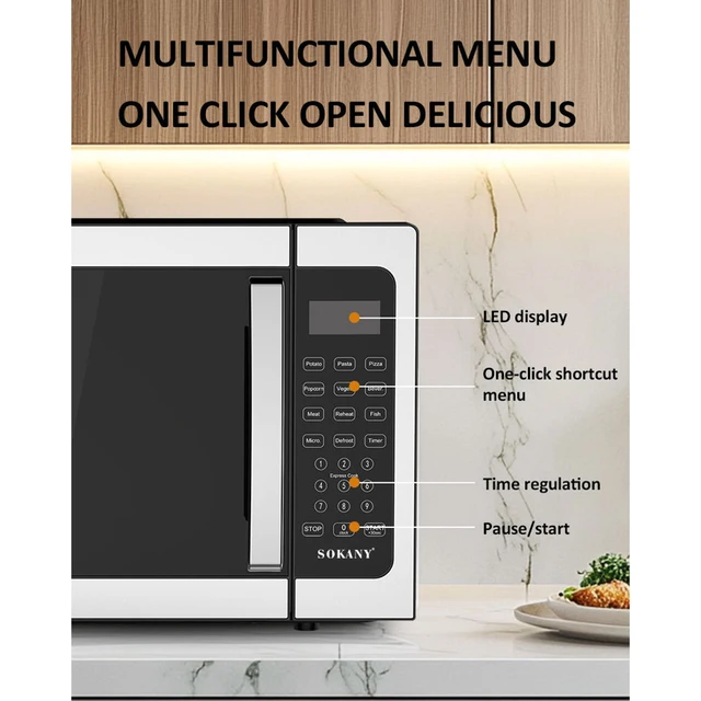 Forno a microonde Forno a microonde multifunzione a onde luminose integrato 42L Grande capacità Riscaldamento per ufficio Avanti Cottura Fast Food 2